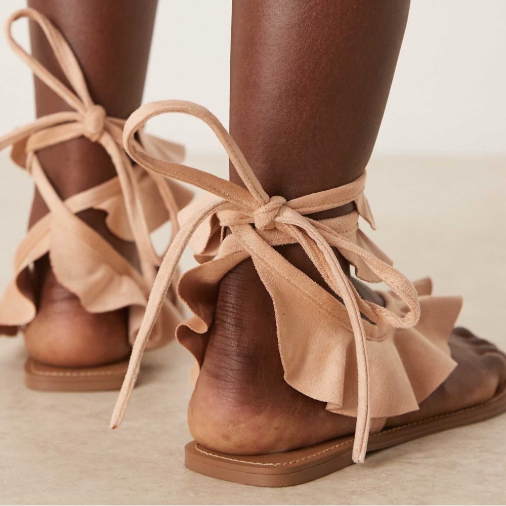 ASOS Tan Ruffle Sandals - Picture 3 of 3